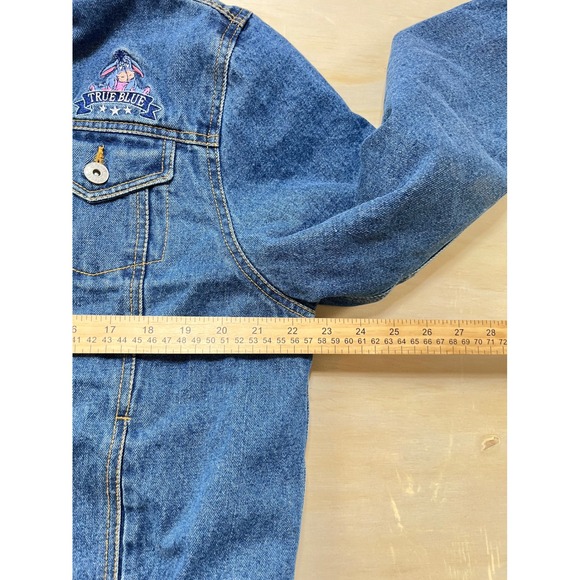 VTG Disney Eeyore True Blue Denim Sherpa Lined Jacket XL - Picture 7 of 9